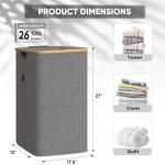 Tall Carbon Black Laundry Hamper with Lid