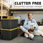 Large Black & Yellow Stackable Storage Bins - 4 Pack