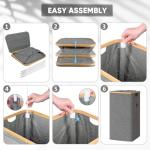 Tall Carbon Black Laundry Hamper with Lid