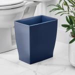 iDesign Small Navy Blue Trash Can for Any Room