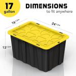 Large Black & Yellow Stackable Storage Bins - 4 Pack