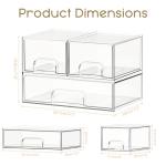 Criusia Stackable Clear Acrylic Storage Drawers - 3 Pack