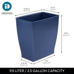 iDesign Small Navy Blue Trash Can for Any Room