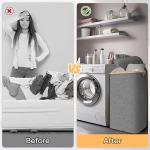 Tall Carbon Black Laundry Hamper with Lid