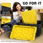 Large Black & Yellow Stackable Storage Bins - 4 Pack