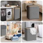 Tall Carbon Black Laundry Hamper with Lid