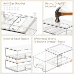 Criusia Stackable Clear Acrylic Storage Drawers - 3 Pack