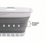 SAMMART 42L Collapsible Laundry Basket – White/Grey