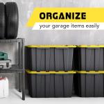 Large Black & Yellow Stackable Storage Bins - 4 Pack