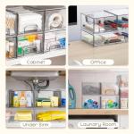 Criusia Stackable Clear Acrylic Storage Drawers - 3 Pack