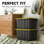 Large Black & Yellow Stackable Storage Bins - 4 Pack