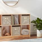 Beige Collapsible Fabric Storage Cubes - Pack of 6