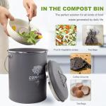 Odor-Resistant Kitchen Compost Bin with Charcoal Filter