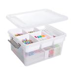 17 QT Clear Plastic Storage Bin with Tray
