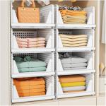 5 Pack Stackable White Closet Organizer Bins
