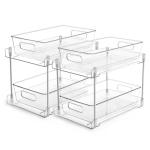 Vtopmart 2-Tier Clear Bathroom Storage Bins