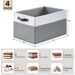 4 Pack Large Fabric Storage Bins with Handles