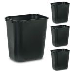 Rubbermaid Trash Can, 7-Gallon, 4-Pack, Black