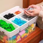 17 QT Clear Plastic Storage Bin with Tray