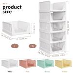 5 Pack Stackable White Closet Organizer Bins