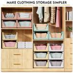 5 Pack Stackable White Closet Organizer Bins