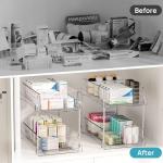 Vtopmart 2-Tier Clear Bathroom Storage Bins