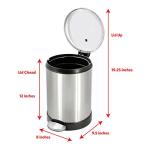 Glad 1.2 Gallon Stainless Steel Trash Can