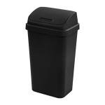 Sterilite 13-Gallon Black Swingtop Wastebasket