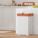 Stylish 13-Gallon Wooden Trash Can Cabinet