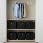 Black Foldable Fabric Storage Bins, 6-Piece Set