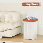 Stylish 13-Gallon Wooden Trash Can Cabinet