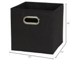 Black Foldable Fabric Storage Bins, 6-Piece Set