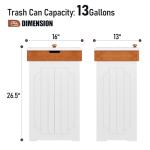 Stylish 13-Gallon Wooden Trash Can Cabinet