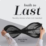 Collapsible Mesh Laundry Hamper with Pocket - Black