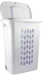 Sterilite Wheeled Laundry Hamper with Lid, White