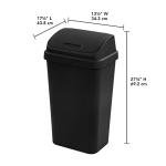 Sterilite 13-Gallon Black Swingtop Wastebasket