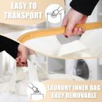 Extra Large 3-Section Laundry Basket with Lid