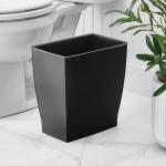 iDesign Small Black Plastic Trash Can for Any Room