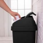 Sterilite 13-Gallon Black Swingtop Wastebasket