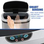 13 Gallon Touch-Free Stainless Steel Trash Can