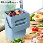 Blue Small Kitchen Compost Bin with Lid