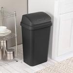 Sterilite 13-Gallon Black Swingtop Wastebasket
