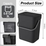 3L Kitchen Compost Bin with Lid for Countertops