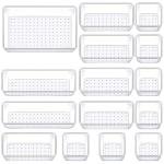 19-Piece Clear Plastic Drawer Organizer Set