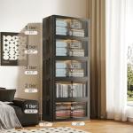 Collapsible Black Storage Bins with Door and Lid