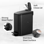 Matt Black 6L Stainless Steel Trash Can