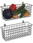 Extra Large 2-Pack Black Wire Baskets
