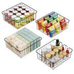 4 Pack Black Wire Storage Baskets
