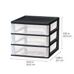 IRIS USA Plastic 3-Drawer Stacking Organizers - 2-Pack