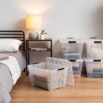 IRIS USA 54 Qt Stackable Plastic Storage Bins, 6 Pack